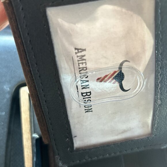 American Bison Brown Genuine Leather Wallet Western Rodeo Cowboy Father’s Day Ne - Picture 7 of 12